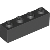 Lego kostka (kostička) 1x4, černá (301026)